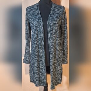SOPRANO Black and Gray Open Front Cardigan